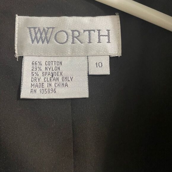 Worth Black Blazer Jacket Button Collared Size 10 - Picture 6 of 7